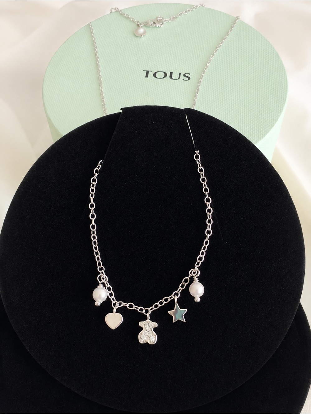 Silver Necklace with Charms 925 45CM
